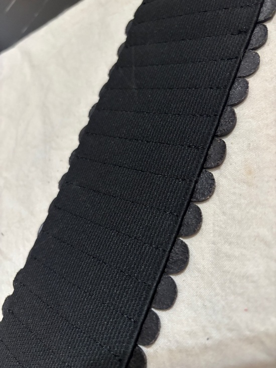 Anthropologie Black Scalloped Elastic Waist Belt with Brass Buckle main image 8